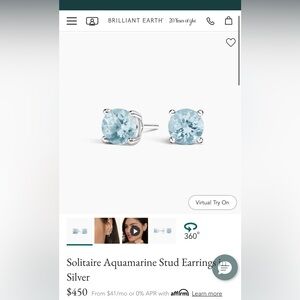 Brilliant Earth Aquamarine Stud Earrings in Silver
